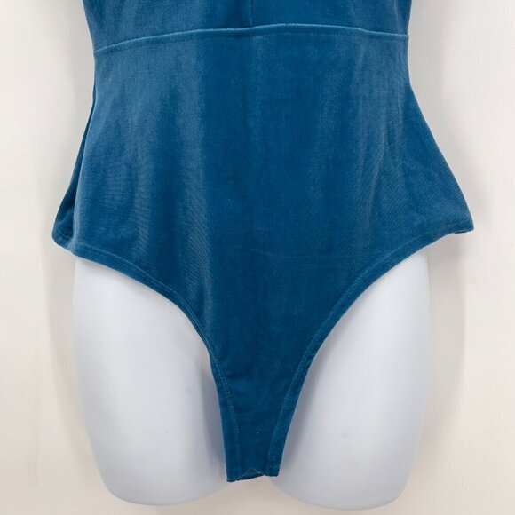 GUESS Niara Velvet  Atomic Blue Bodysuit NWT - Picture 3 of 10
